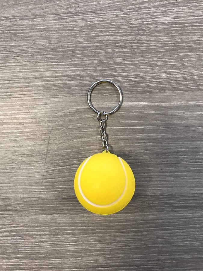 TOYMYTOY Portachiavi A Forma Di Palla Da Tennis Verde – Ciondolo In PVC Con Racchetta, Regalo Originale Per Appassionati Di Tennis